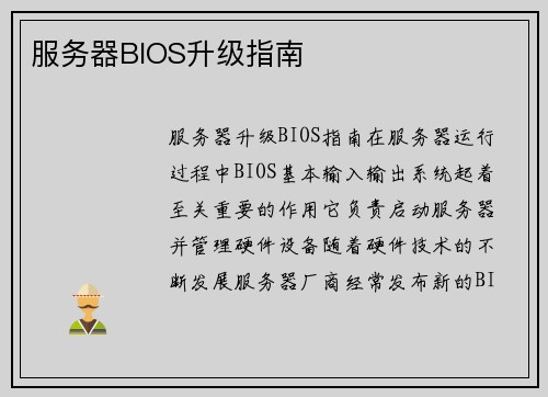 服务器BIOS升级指南